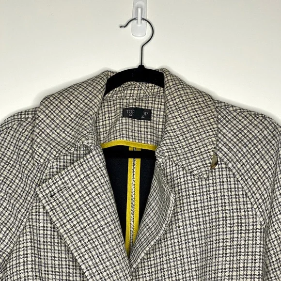 TOPSHOP Beige Plaid Long Trench Coat Size w/ Adjustable Belt US 2 | Preowned - Picture 3 of 7